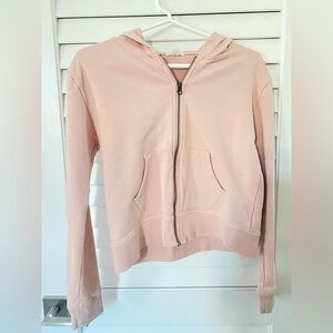 Girls JCrew Factory Full Zip Hoodie in Blush Pink.  Size XL (12)